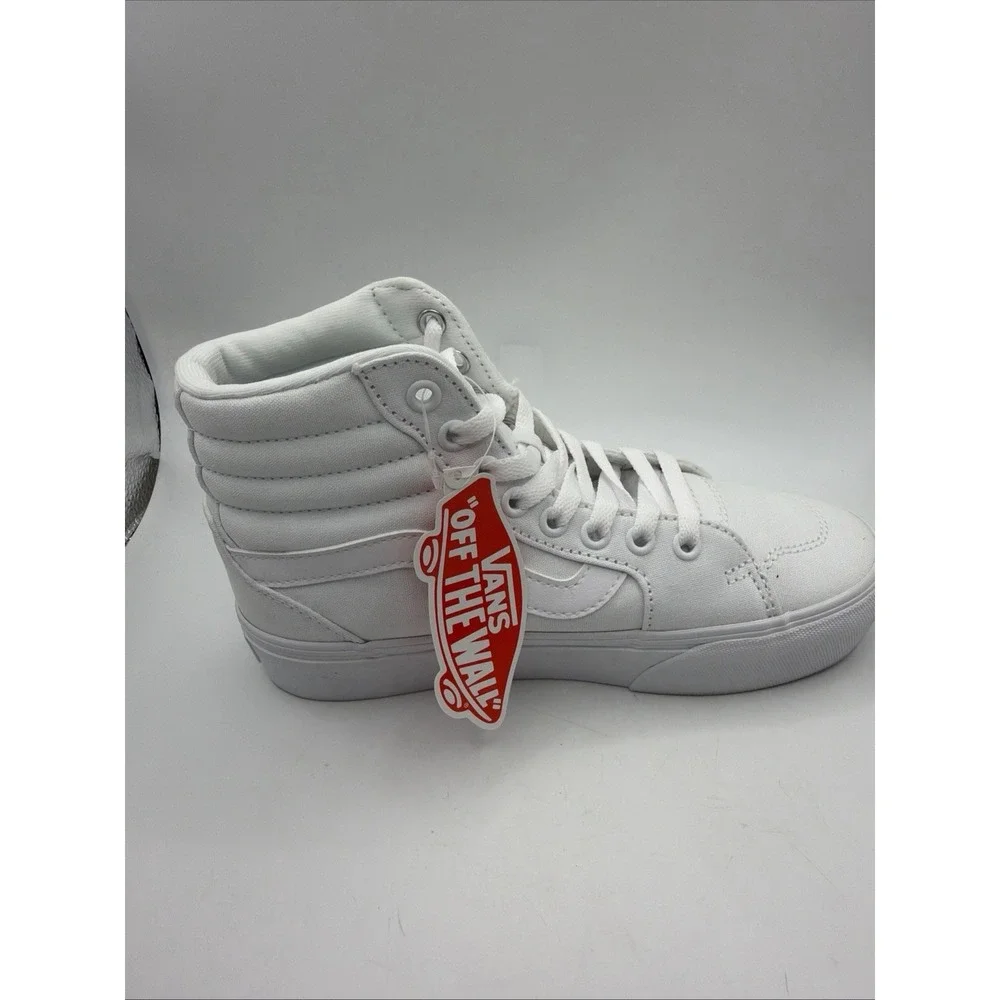 VANS Off The Wall Women's Canvas‎ White Filmore Hi Pla VN0A5EM7WHT Size 6. New